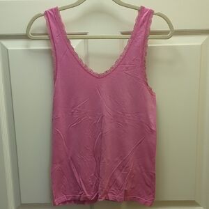 Pink Lace Trim Tank Top by Eloise